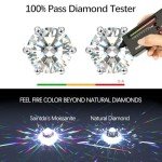 Moissanite Stud Earrings in 925 Sterling Silver