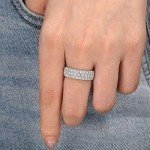 Three Row Eternity Ring for Women in Sterling Silver