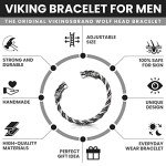 Men's Adjustable Viking Wolf Bracelet - Norse Jewelry