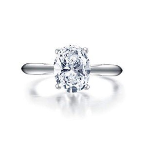 Elegant 2 Carat CZ Engagement Ring in Sterling Silver