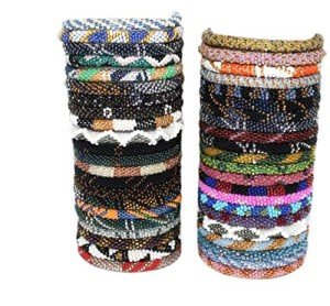 Mixed Crochet Glass Seed Bead Bracelet Set