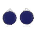 Vintage Blue Lapis-Lazuli Clip-On Sterling Silver Earrings