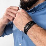 Men's Silver Leather Braided Bracelet - Gift Boxed