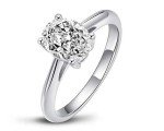 Elegant 2 Carat CZ Engagement Ring in Sterling Silver