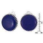 Vintage Blue Lapis-Lazuli Clip-On Sterling Silver Earrings
