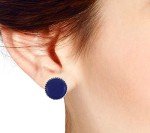 Vintage Blue Lapis-Lazuli Clip-On Sterling Silver Earrings