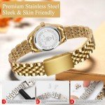 Dainty Gold Women's Watch and Jewelry Set