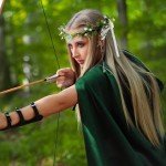 Halloween Elf Cosplay Set with Flower Crown & Ears