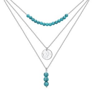 Turquoise Layered Sterling Silver Necklace for Women