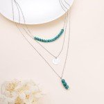 Turquoise Layered Sterling Silver Necklace for Women