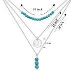 Turquoise Layered Sterling Silver Necklace for Women