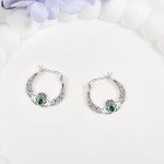 Sterling Silver Claddagh Hoop Earrings for Mom