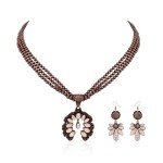 Western Turquoise Pendant Necklace and Earrings Set
