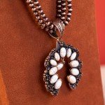 Western Turquoise Pendant Necklace and Earrings Set