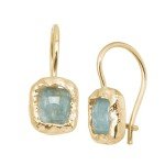 Aquamarine Drop Earrings in 14K Gold-Plated Silver