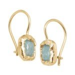 Aquamarine Drop Earrings in 14K Gold-Plated Silver