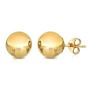 14K Yellow Gold 8MM Ball Stud Earrings