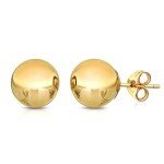 14K Yellow Gold 8MM Ball Stud Earrings