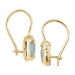 Aquamarine Drop Earrings in 14K Gold-Plated Silver