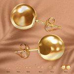 14K Yellow Gold 8MM Ball Stud Earrings