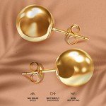 14K Yellow Gold 8MM Ball Stud Earrings