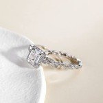 Elegant 2CT Sterling Silver Emerald Cut Ring Set