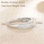 Princess Cut Half Eternity Band Ring in Silver