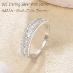 Princess Cut Half Eternity Band Ring in Silver