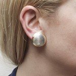 Marjorie Baer Brass and Silver Clip-On Earrings
