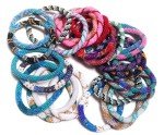 12 Handmade Nepal Bugle Bead Bracelets