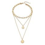 Vintage Gold Coin Pendant Necklace for Women