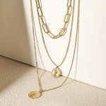 Vintage Gold Coin Pendant Necklace for Women