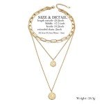 Vintage Gold Coin Pendant Necklace for Women