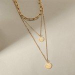 Vintage Gold Coin Pendant Necklace for Women