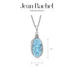 Aquamarine Floral Silver Necklace with Cubic Zirconia