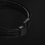 Braided Leather Bracelet for Men with Gift Box