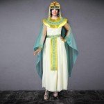 Egyptian Costume Jewelry Set with Black Bob Wig