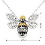 Sterling Silver Bumblebee Pendant Necklace with Crystal