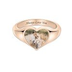 Personalized Photo Signet Ring - Custom Engraved Gift