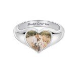 Personalized Photo Signet Ring - Custom Engraved Gift
