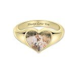 Personalized Photo Signet Ring - Custom Engraved Gift
