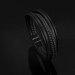 Braided Leather Bracelet for Men with Gift Box