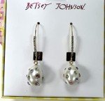 Betsey Johnson Gold Tone Pearl Drop Earrings