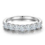 7-Stone Moissanite Promise Ring in 18K White Gold