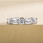 Elegant 2.1cttw CZ Half Eternity Wedding Band