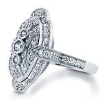 BERRICLE Vintage Inspired Art Deco CZ Ring Size 9