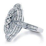 BERRICLE Vintage Inspired Art Deco CZ Ring Size 9