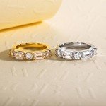 Elegant 2.1cttw CZ Half Eternity Wedding Band