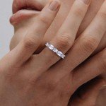 Elegant 2.1cttw CZ Half Eternity Wedding Band