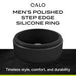 Black Metallic Silicone Wedding Ring for Men - Size 10